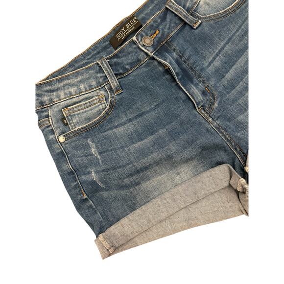 Judy Blue Medium Wash Cuffed Denim Jean Shorts 29 - Picture 2 of 5